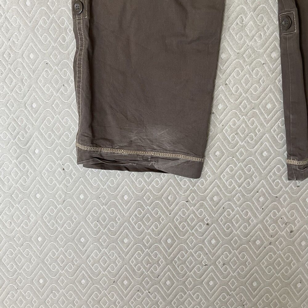 Eddie Bauer Roll Up Utility Cargo Pants Brown Contrast Stitch Y2K Gorpcore Sz 8 - Picture 12 of 16